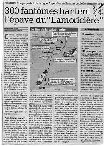DRAME DU 8 JANVIER 42 AVEC LE LAMORICIERE